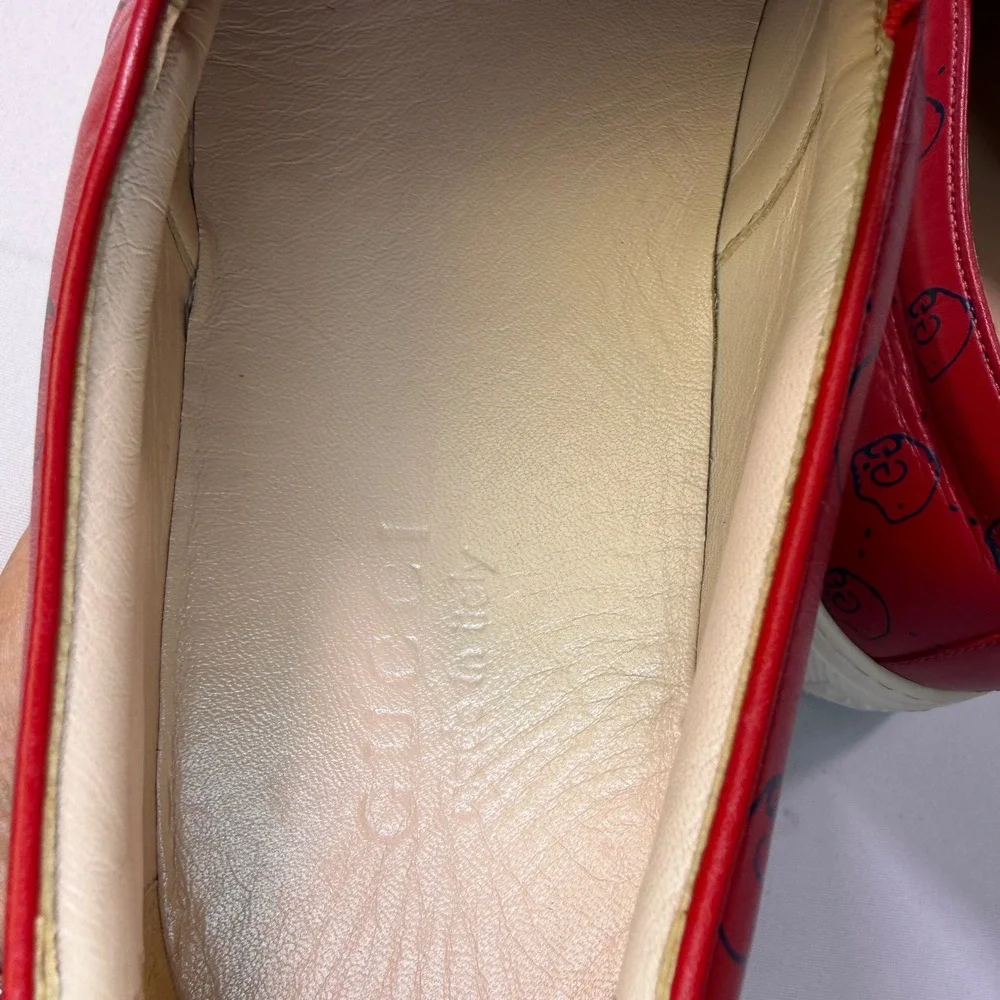 Gucci Ghost Ace Mens Red Leather GG Skull authenticity guarantee sneakers 407362